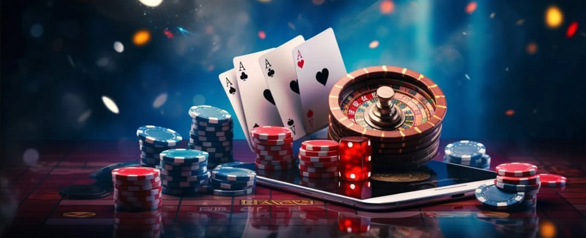 Nustar Poker main hero image showing a dynamic poker table with chips and cards, reflecting the Nustar brand's black and gold theme.